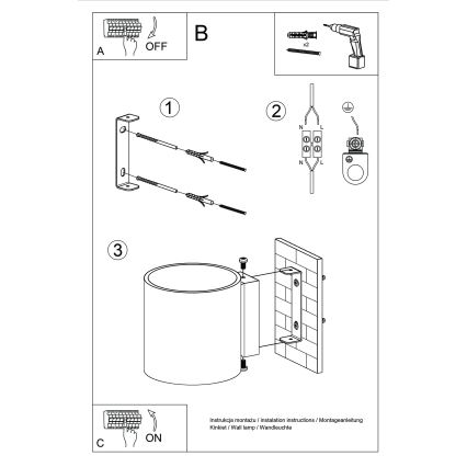 Wandspot ORBIS 1xG9/8W/230V beton/crème