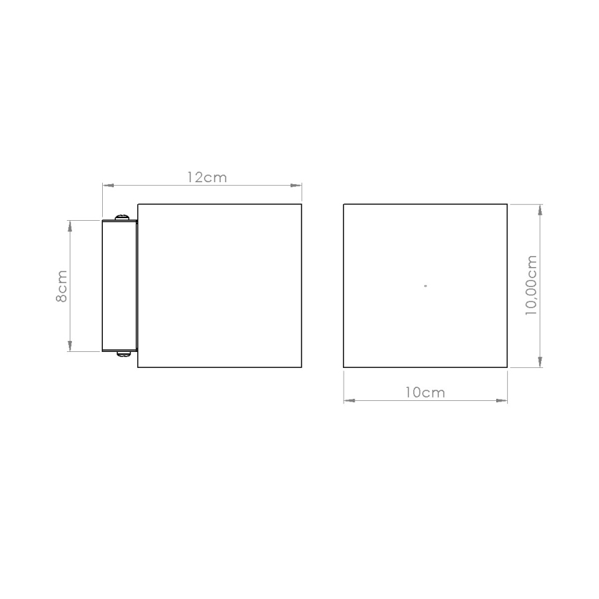Wandspot QUAD 1xG9/8W/230V beton/crème