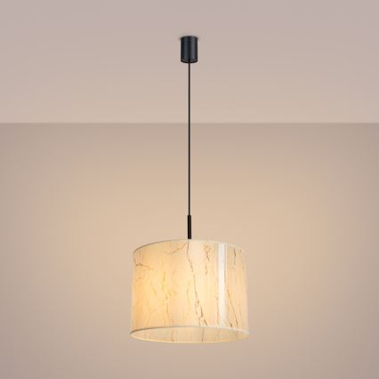Hanglamp met kabel NEVIA 1xE27/15W/230V Ø 40 cm beige/marmerdecor