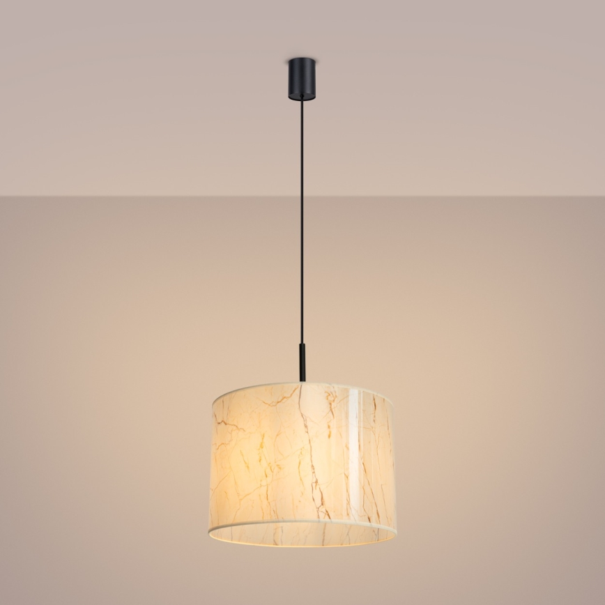 Hanglamp met kabel NEVIA 1xE27/15W/230V Ø 40 cm beige/marmerdecor
