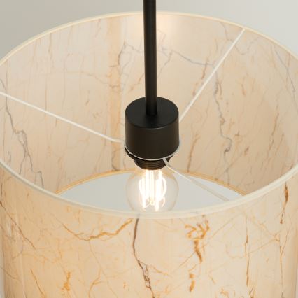 Hanglamp met kabel NEVIA 1xE27/15W/230V Ø 40 cm beige/marmerdecor