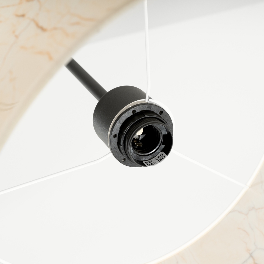 Hanglamp met kabel NEVIA 1xE27/15W/230V Ø 40 cm beige/marmerdecor