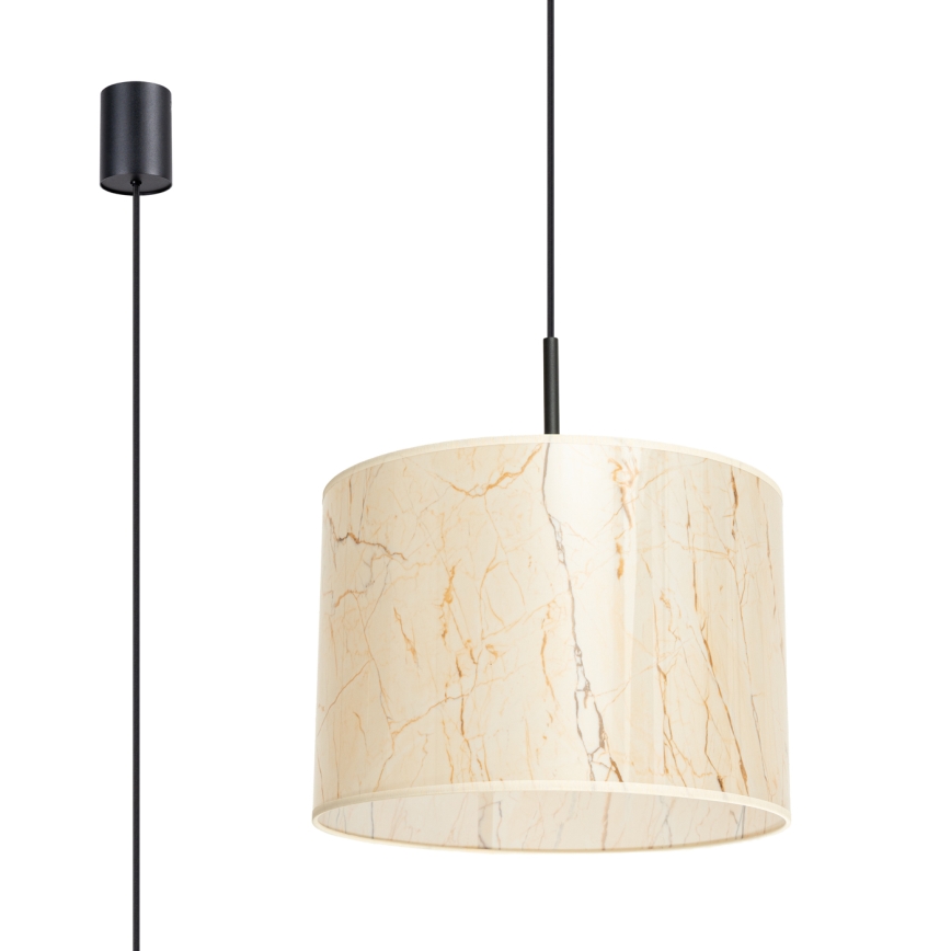 Hanglamp met kabel NEVIA 1xE27/15W/230V Ø 40 cm beige/marmerdecor