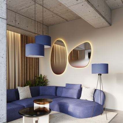 Hanglamp met snoer NEVIA 1xE27/15W/230V Ø 40 cm blauw