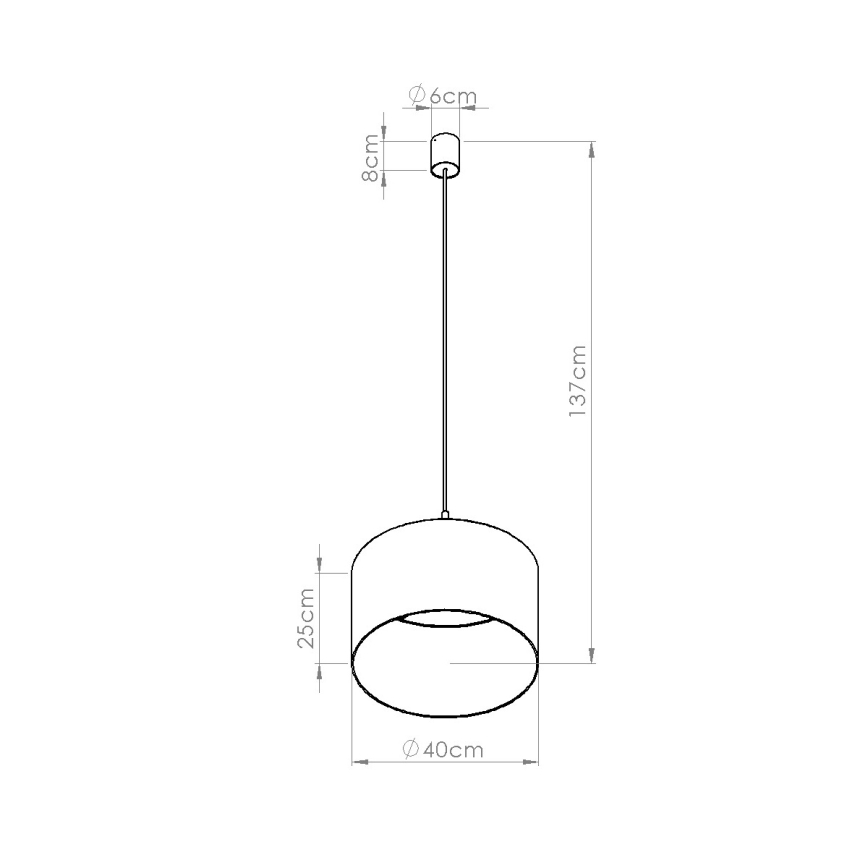 Hanglamp met snoer NEVIA 1xE27/15W/230V Ø 40 cm blauw