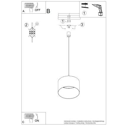 Hanglamp met snoer NEVIA 1xE27/15W/230V Ø 40 cm blauw