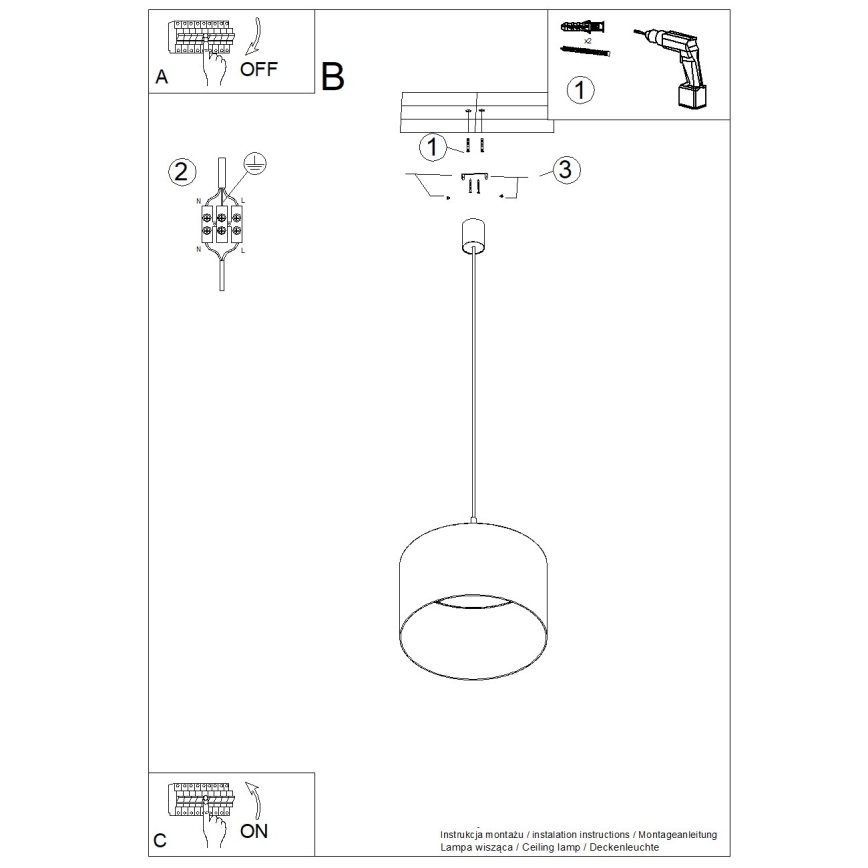 Hanglamp met snoer NEVIA 1xE27/15W/230V Ø 40 cm blauw
