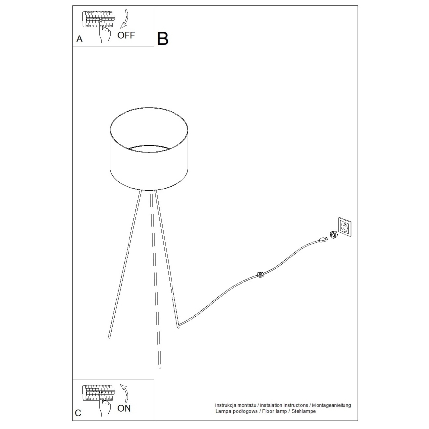 Vloerlamp NEVIA 1xE27/15W/230V taupe