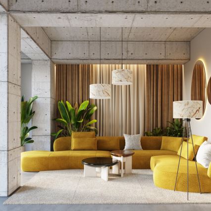 Vloerlamp NEVIA 1xE27/15W/230V beige/marmerdecor