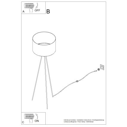 Vloerlamp NEVIA 1xE27/15W/230V beige/marmerdecor