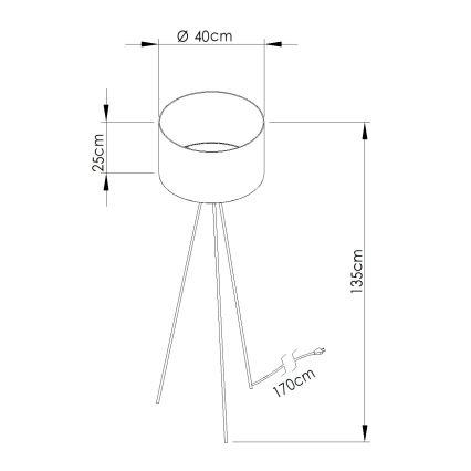 Vloerlamp NEVIA 1xE27/15W/230V blauw