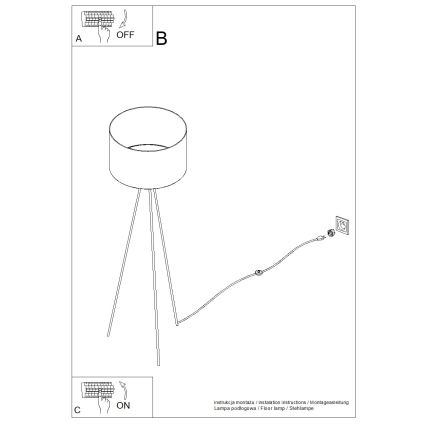 Vloerlamp NEVIA 1xE27/15W/230V blauw