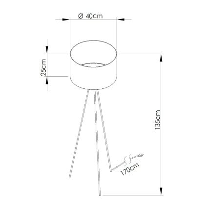 Vloerlamp NEVIA 1xE27/15W/230V rood