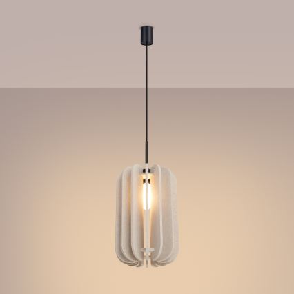 Hanglamp met snoer MULA 1xE27/15W/230V Ø 27 cm crème