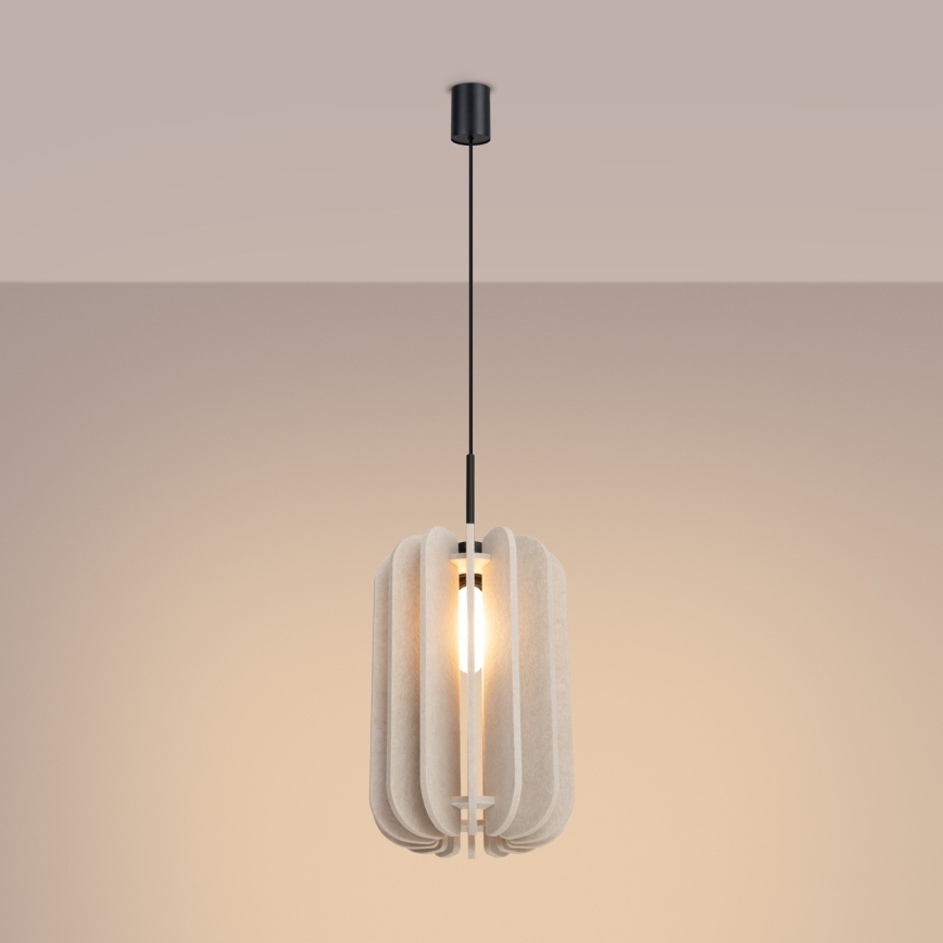 Hanglamp met snoer MULA 1xE27/15W/230V Ø 27 cm crème