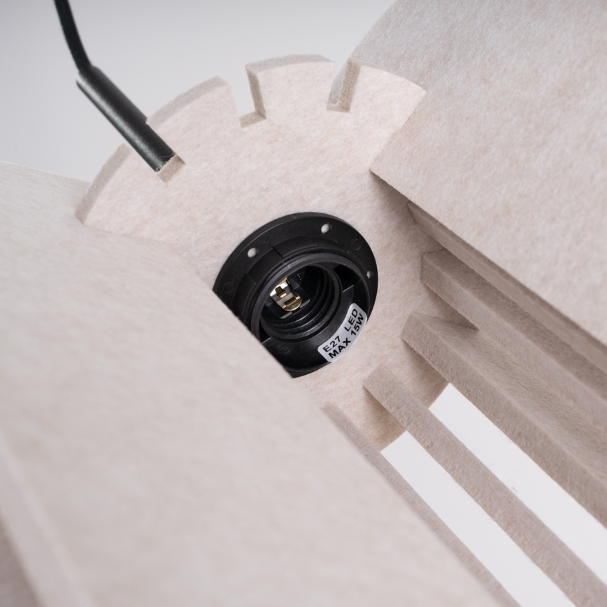 Hanglamp met snoer MULA 1xE27/15W/230V Ø 27 cm crème