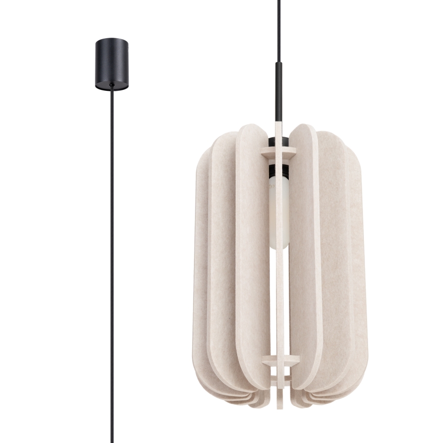 Hanglamp met snoer MULA 1xE27/15W/230V Ø 27 cm crème