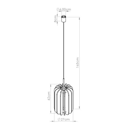 Hanglamp met snoer MULA 1xE27/15W/230V Ø 27 cm crème