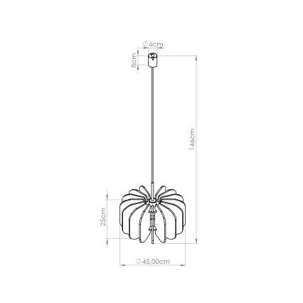 Hanglamp aan snoer MULA 1xE27/15W/230V Ø 45 cm crème