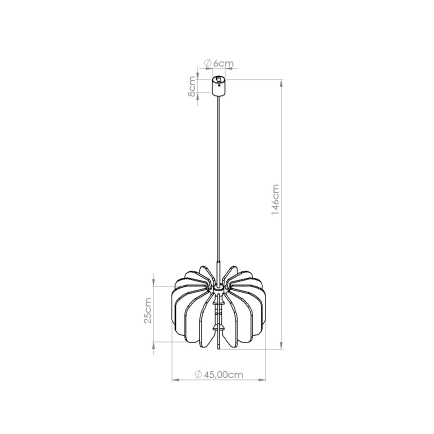 Hanglamp met snoer MULA 1xE27/15W/230V Ø 45 cm geel