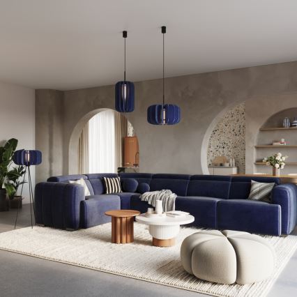 Hanglamp met snoer MULA 1xE27/15W/230V Ø 45 cm blauw