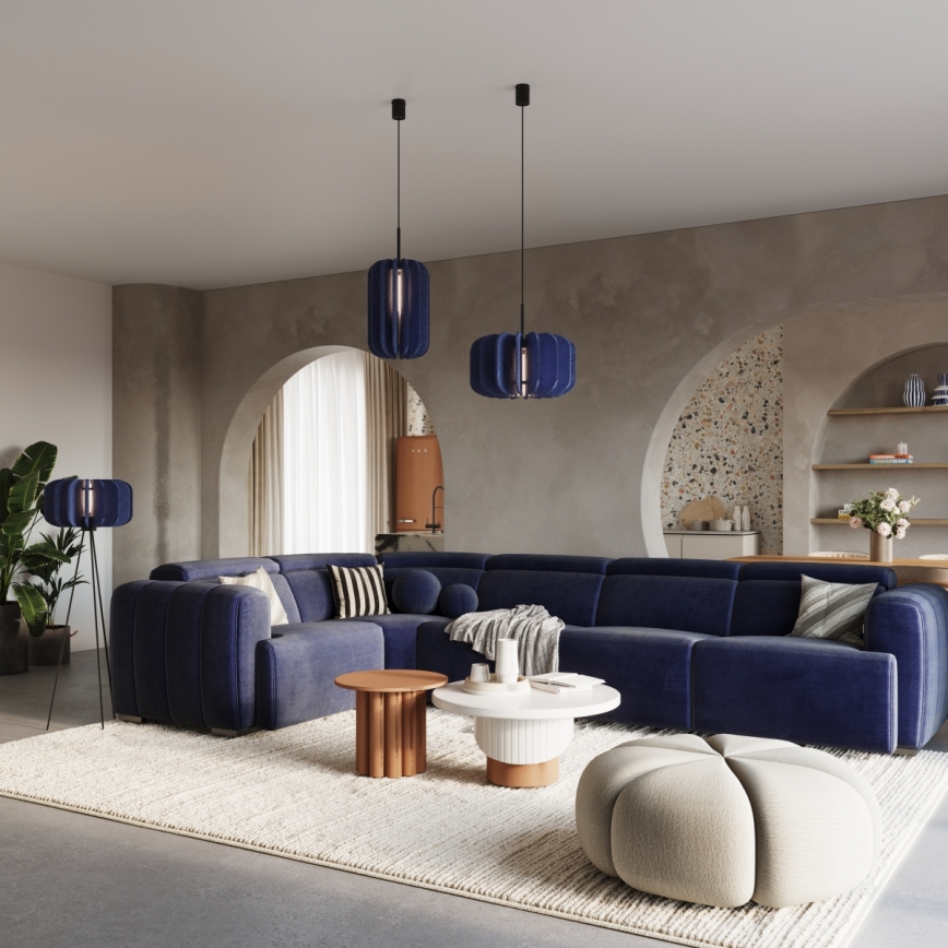 Hanglamp met snoer MULA 1xE27/15W/230V Ø 45 cm blauw