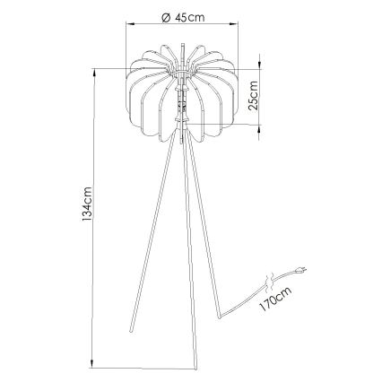 Vloerlamp MULA 1xE27/15W/230V geel