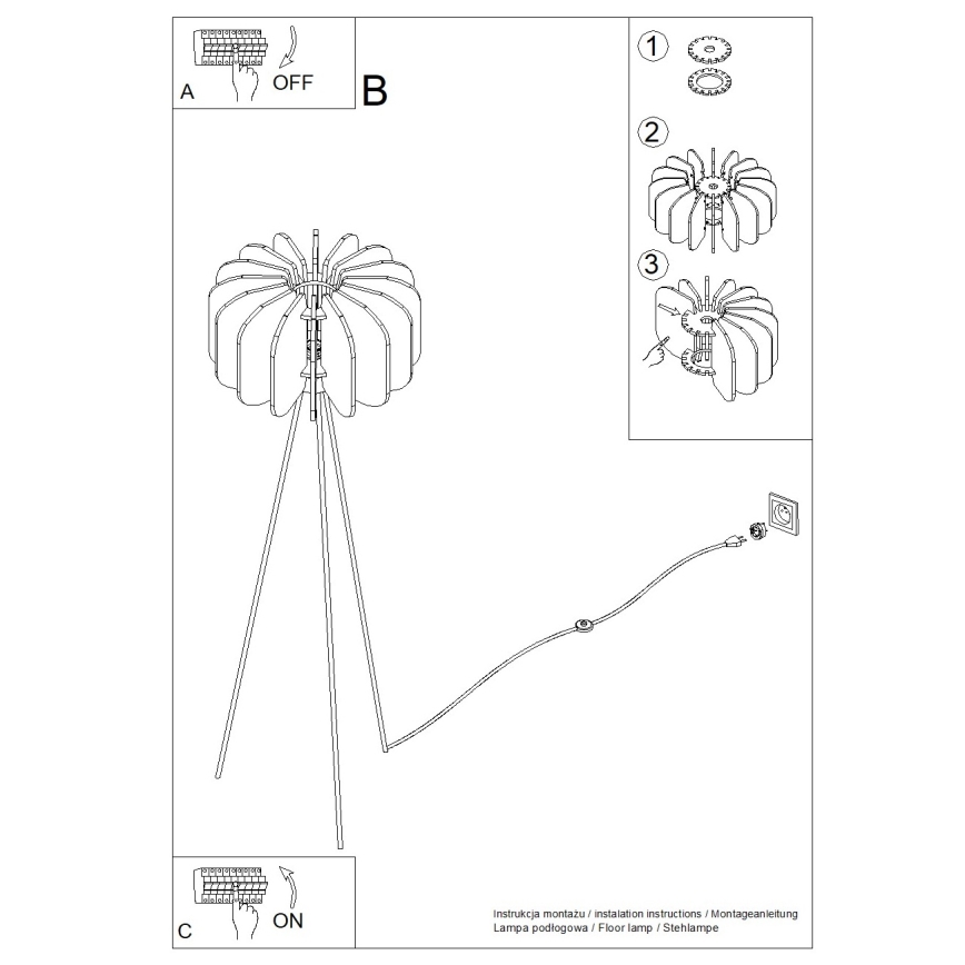 Vloerlamp MULA 1xE27/15W/230V blauw