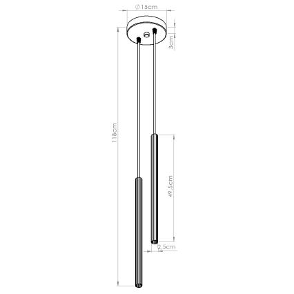 Hanglamp aan kabel ARCHE 2xG9/8W/230V zwart