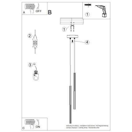 Hanglamp aan kabel ARCHE 2xG9/8W/230V zwart