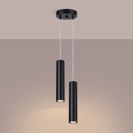 Hanglamp aan kabel LAGOS 2xGU10/10W/230V zwart