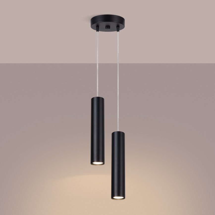Hanglamp aan kabel LAGOS 2xGU10/10W/230V zwart