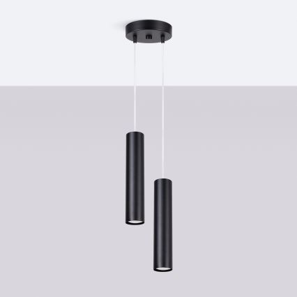 Hanglamp aan kabel LAGOS 2xGU10/10W/230V zwart
