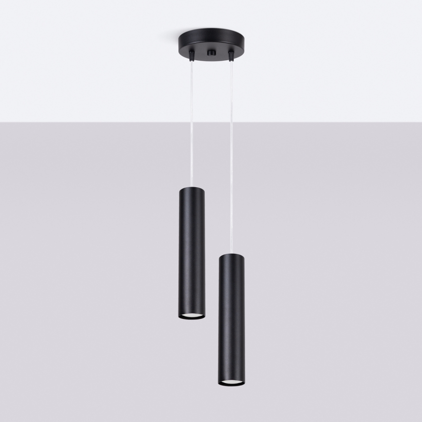 Hanglamp aan kabel LAGOS 2xGU10/10W/230V zwart