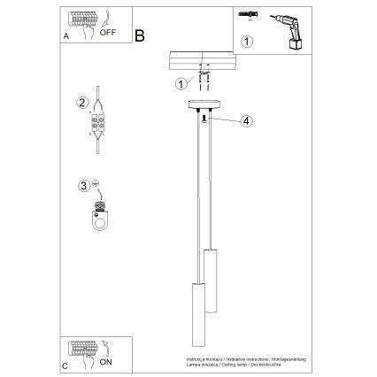 Hanglamp aan kabel LAGOS 2xGU10/10W/230V zwart