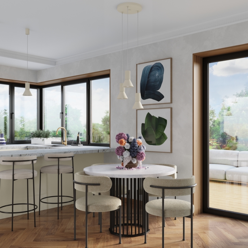 Hanglamp aan snoer ESTRIA 1xE14/10W/230V Ø 14 cm crème