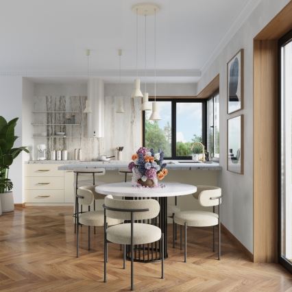 Hanglamp aan snoer ESTRIA, 3xE14/10W/230V, Ø 30 cm, crème