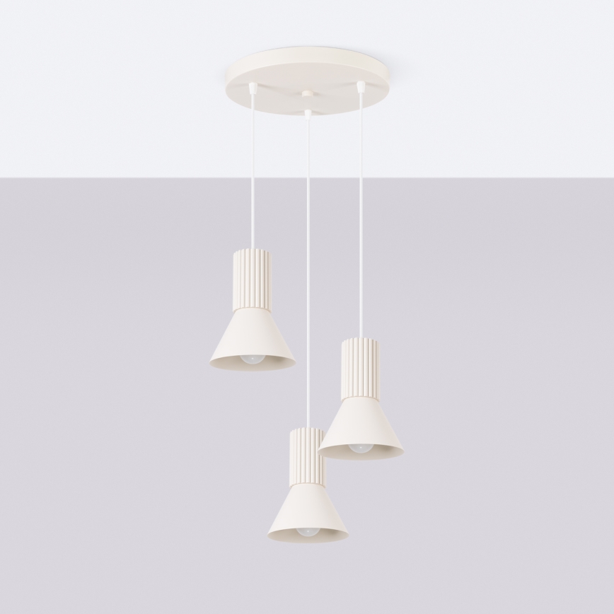 Hanglamp aan snoer ESTRIA, 3xE14/10W/230V, Ø 30 cm, crème