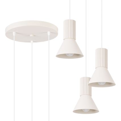Hanglamp aan snoer ESTRIA, 3xE14/10W/230V, Ø 30 cm, crème
