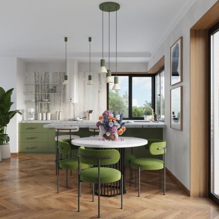 Pendellamp ESTRIA met snoer 1xE14/10W/230V Ø 14 cm groen