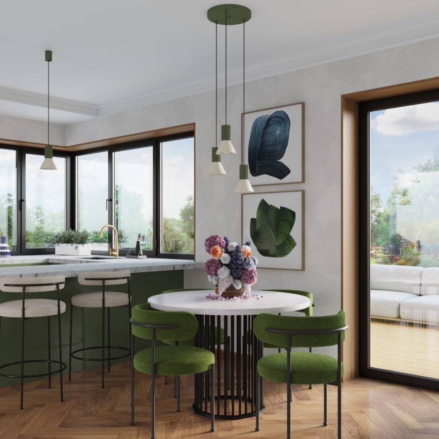 Pendellamp ESTRIA met snoer 1xE14/10W/230V Ø 14 cm groen