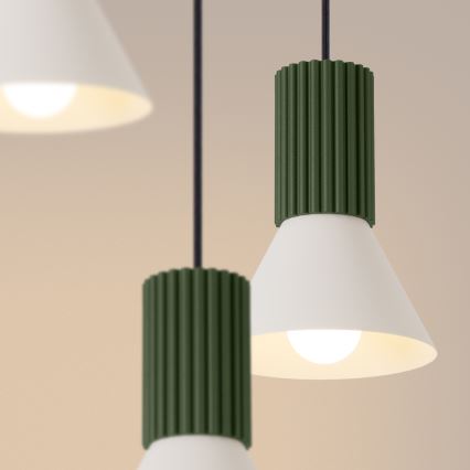 Hanglamp aan snoer ESTRIA, 3x E14/10W/230V, Ø 30 cm, groen