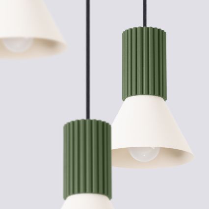 Hanglamp aan snoer ESTRIA, 3x E14/10W/230V, Ø 30 cm, groen