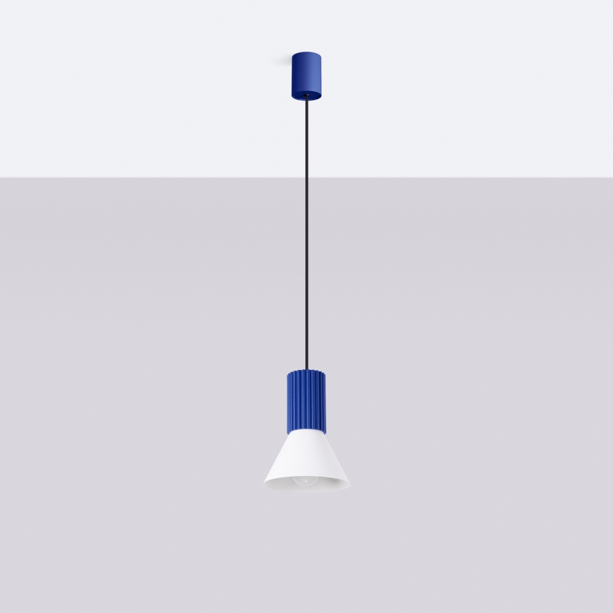 Hanglamp aan kabel ESTRIA 1xE14/10W/230V Ø 14 cm blauw
