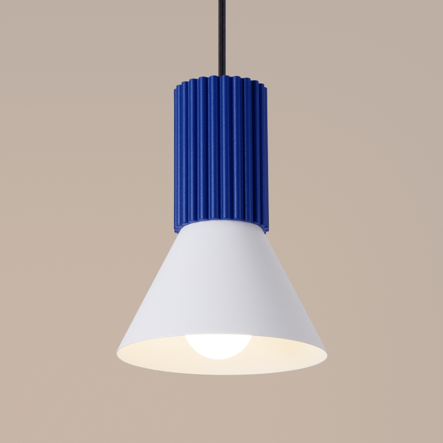 Hanglamp aan kabel ESTRIA 1xE14/10W/230V Ø 14 cm blauw