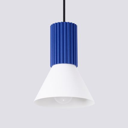 Hanglamp aan kabel ESTRIA 1xE14/10W/230V Ø 14 cm blauw
