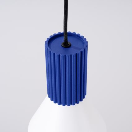 Hanglamp aan kabel ESTRIA 1xE14/10W/230V Ø 14 cm blauw