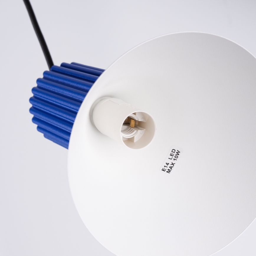 Hanglamp aan kabel ESTRIA 1xE14/10W/230V Ø 14 cm blauw