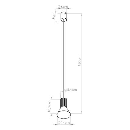 Hanglamp aan kabel ESTRIA 1xE14/10W/230V Ø 14 cm blauw
