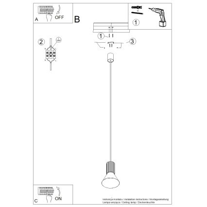 Hanglamp aan kabel ESTRIA 1xE14/10W/230V Ø 14 cm blauw